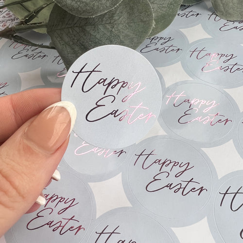 Calligraphy Happy Easter Stickers