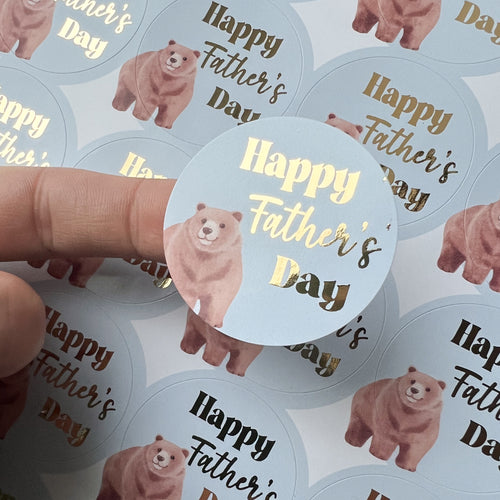 Daddy Bear Happy Fathers Day Stickers