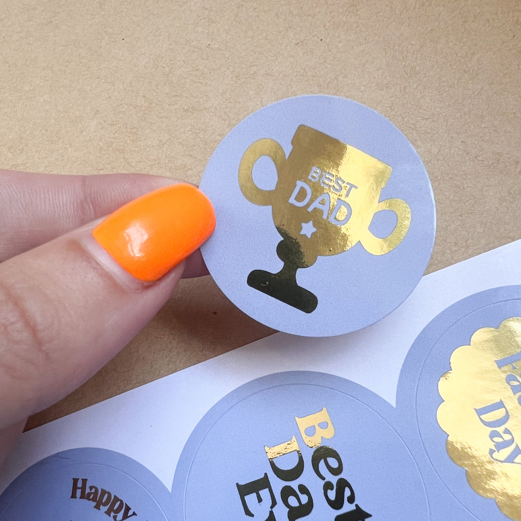 Trophy Happy Fathers Day Stickers