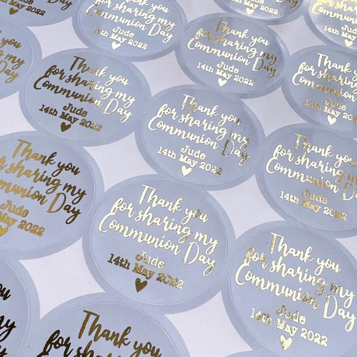 Thank you Communion Day Stickers