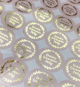 Wreath Communion Party Stickers