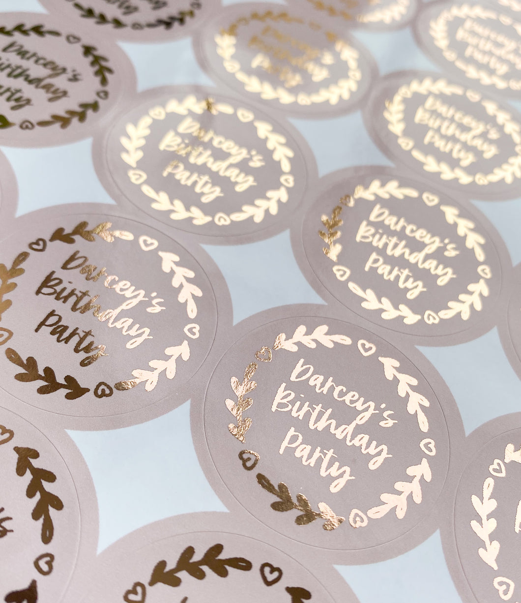 Wreath Birthday Party Stickers