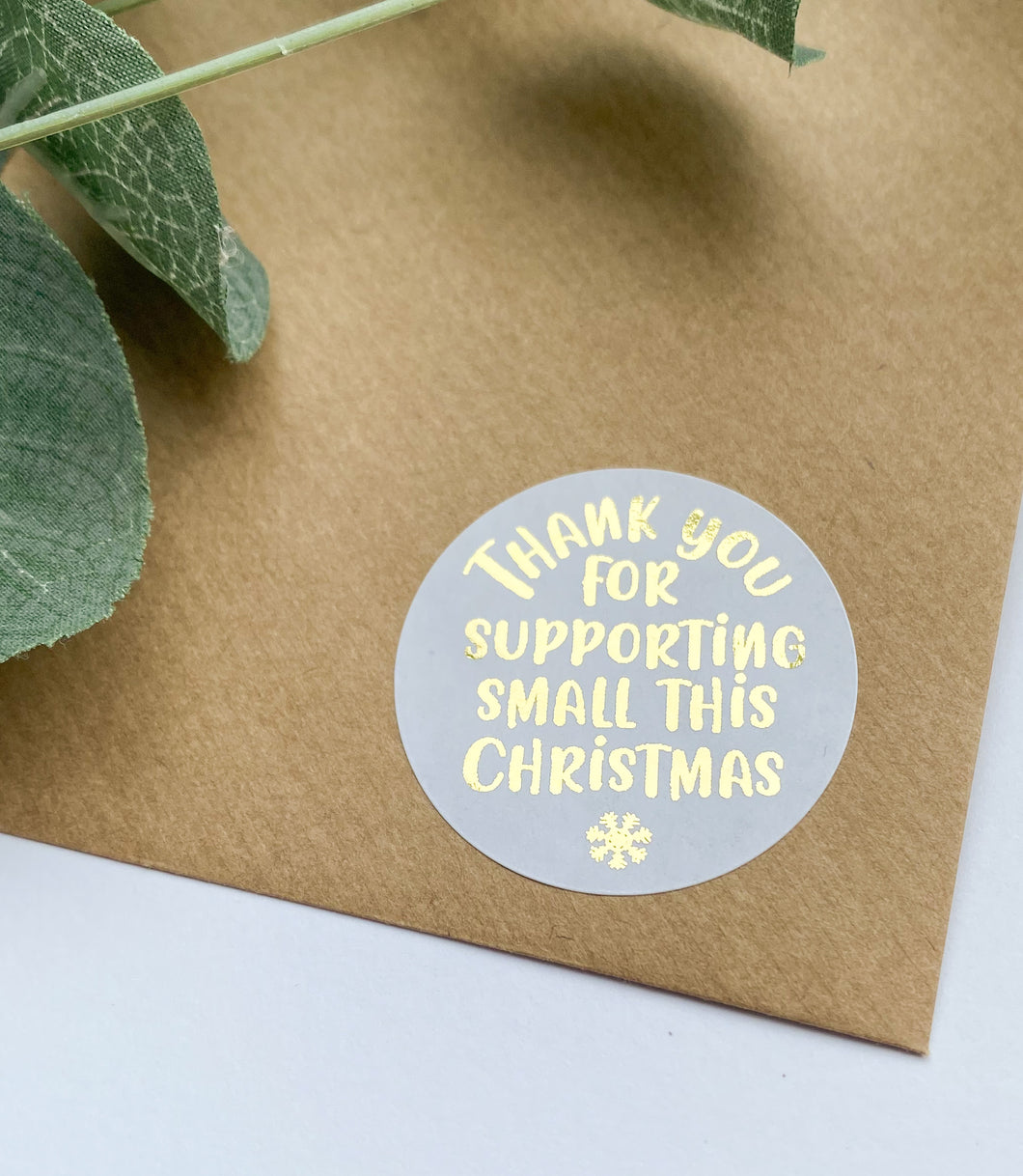 Thank You for Supporting Small This Christmas Foiled Stickers