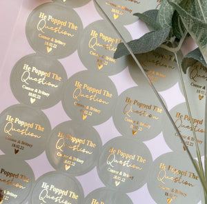 He Popped the Question Stickers